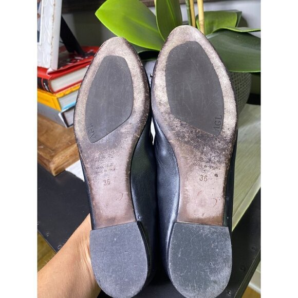 AGL Attilio Giusti Leombruni Black Leather Stud Venetian Loafers Size US 6 - Picture 10 of 10